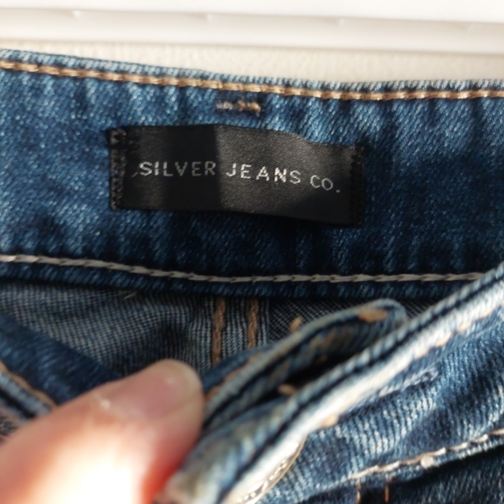 Silver Jeans Boyfriend Distressed Jeans 33x25 - Picture 3 of 7